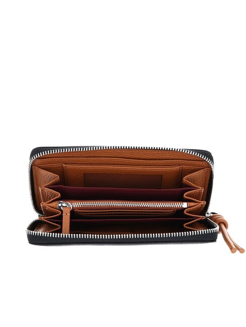 MYRTHA MAXI LOG Große Lederbrieftasche mit Rundum-Reißverschluss noir/cuir - Damentaschen