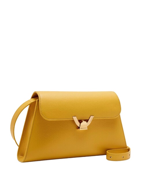 DEW Mittelgro&szlig;e Umh&auml;ngetasche aus geh&auml;mmertem Leder sonnig - Damentaschen