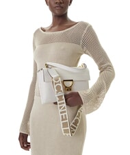 COCCINELLE ARLETTIS SIGNATURE Ledertasche mit Logo-Schultergurt Weiß - Damentaschen - 6