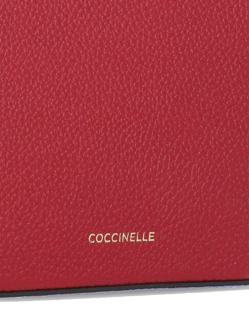 TEBE TRICOLOR Mini-Umh&auml;ngetasche aus geh&auml;mmertem Leder sangr/blan/azul - Damentaschen