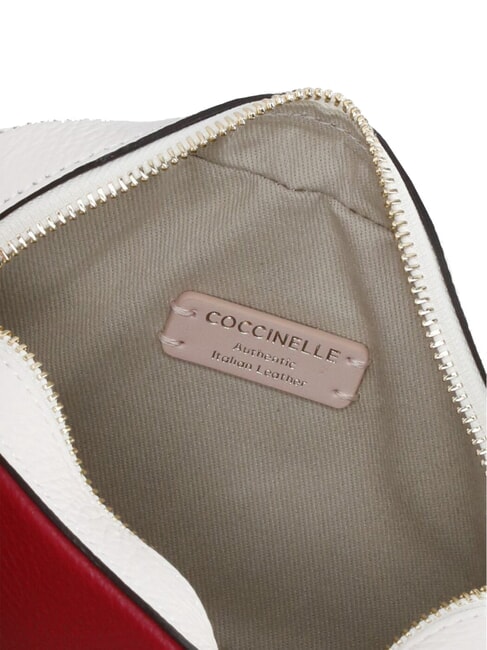 TEBE TRICOLOR Mini-Umh&auml;ngetasche aus geh&auml;mmertem Leder sangr/blan/azul - Damentaschen