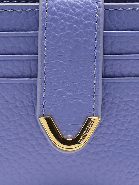 DEW Kartenetui aus Leder mit Münzfach Blau - Brieftaschen Damen