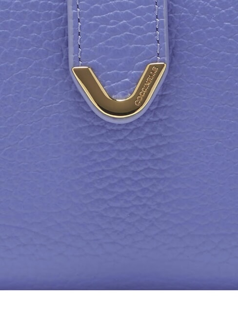 DEW Mittelgroße Brieftasche aus gehämmertem Leder Blau - Brieftaschen Damen