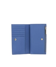 COCCINELLE METALLIC SOFT Mittelgro&szlig;e Brieftasche aus geh&auml;mmertem Leder Blau - Brieftaschen Damen - 3