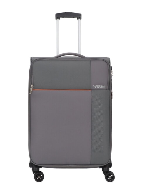 FUN CRUISE Mittelgroßer erweiterbarer Trolley grau/orange - Halbharte Trolleys