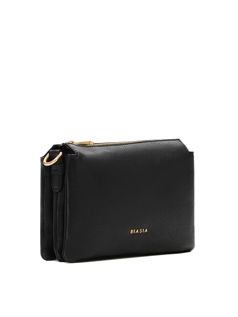 FEATHER SMALL Kleine Umhängetasche aus Leder Schwarz - Damentaschen