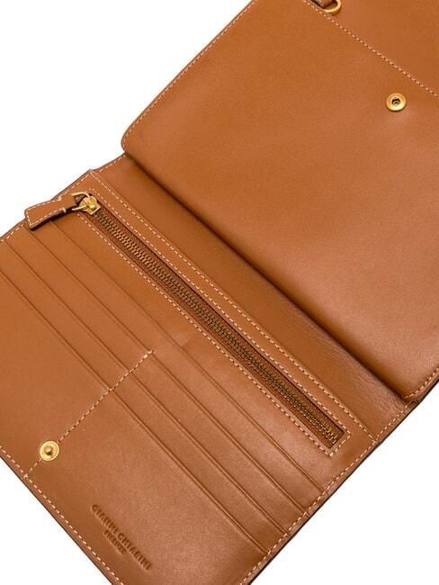 ISA Clutch / Geldbörse mit Schultergurt Koralle - Damentaschen