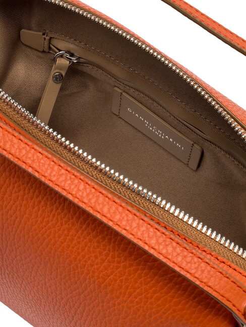 ALIFA Ledertasche mit Schultergurt Koralle - Damentaschen