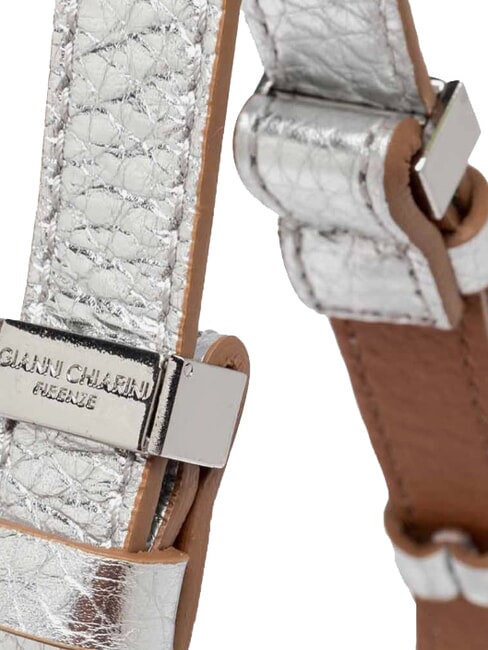 PENELOPE Umhängetasche aus Leder silber-karamell - Damentaschen