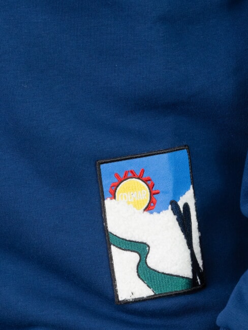 MODISH Sweatshirt mit Rundhalsausschnitt und Aufnäher Bluejeans - Sweatshirts Herren