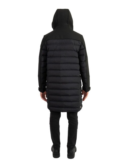 NEWWARRIOR Lange Daunenjacke aus zwei Materialien Schwarz - Daunenjacken für Herren
