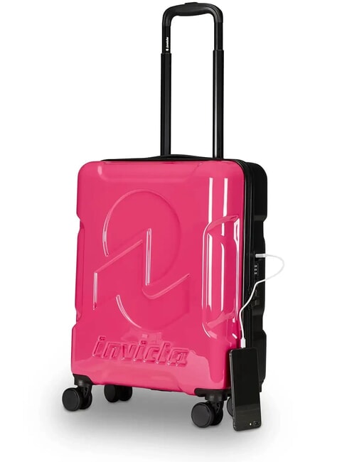 TRAVEL MAKET Handgepäcktrolley rosa weiß - Handgepäck