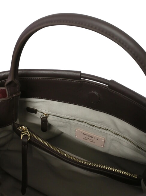 LISBET GEOMETRIC PATCH Lederhandtasche mit Schultergurt mehrjohannisbeere/braun - Damentaschen