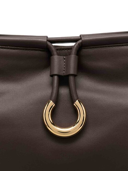 LISBET Lederhandtasche mit Schultergurt Brünette - Damentaschen