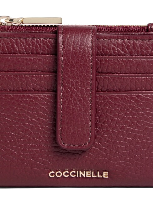 METALLIC SOFT Mini-Geldbörse aus Leder Johannisbeere - Brieftaschen Damen