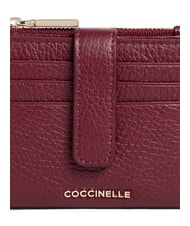 COCCINELLE METALLIC SOFT Mini-Geldbörse aus Leder Johannisbeere - Brieftaschen Damen - 3