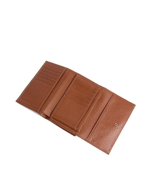 METALLIC SOFT Bifold-Brieftasche aus gehämmertem Leder Cognac - Brieftaschen Damen
