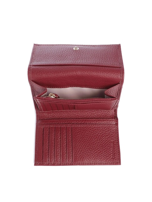 METALLIC SOFT Bifold-Brieftasche aus gehämmertem Leder Johannisbeere - Brieftaschen Damen