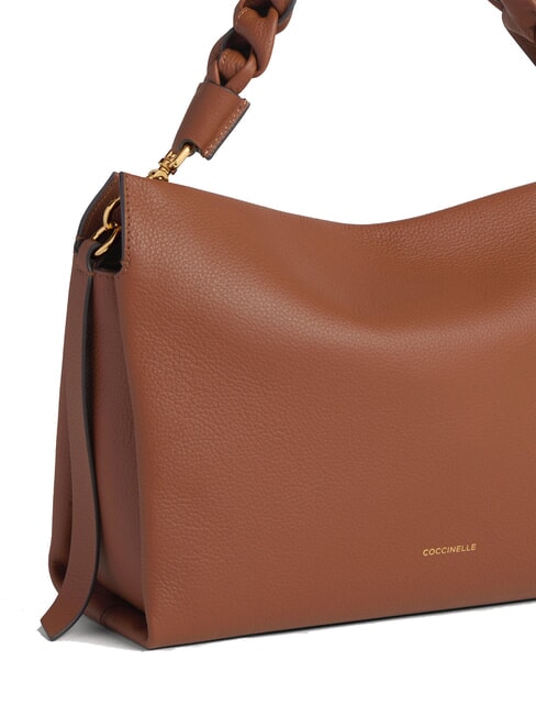 BOHEME Handtasche, mit Schultergurt, aus Leder Cognac/Noir - Damentaschen