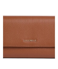 COCCINELLE METALLIC SOFT Großes Lederportemonnaie Cognac - Brieftaschen Damen - 4
