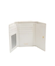 BRACCIALINI BASIC Mittelgroße Brieftasche aus Leder Weiß - Brieftaschen Damen - 2