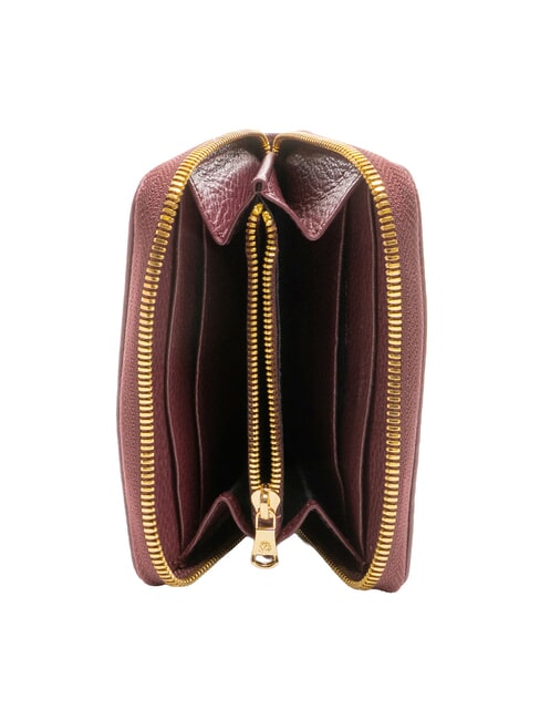 BASIC Kleine Lederbrieftasche mit Rundum-Reißverschluss Burgund - Brieftaschen Damen