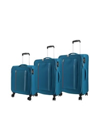 AMERICAN TOURISTER BLAZING RIDE Set bestehend aus 3 Trolleys + Reisetasche + 2 Rucks&auml;cken + 2 Kosmetikkoffern T&uuml;rkis/Orange - Trolleyset - 2