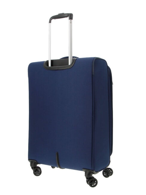 BLAZING RIDE Set bestehend aus 3 Trolleys + Reisetasche + 2 Rucks&auml;cken + 2 Kosmetikkoffern marineblau/orange - Trolleyset