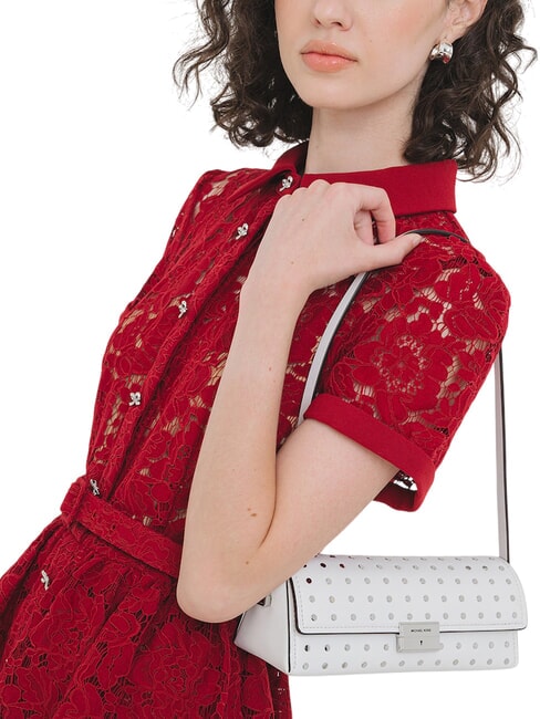 LUDLOW Kleine Schultertasche aus Leder optisches Weiß - Damentaschen