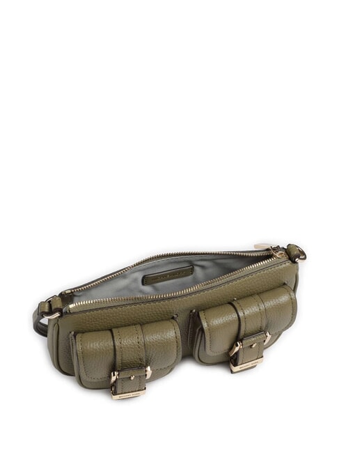 ZOEY Schultertasche aus Leder grüne Safari - Damentaschen