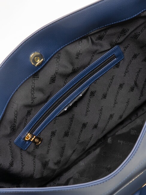 GRETA Umhängetasche aus Leder Blau - Damentaschen