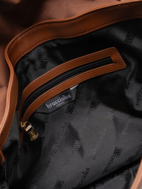 GRETA Ledertasche mit Schultergurt braun - Damentaschen