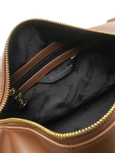 GRETA Umhängetasche aus Leder mit Schultergurt braun - Damentaschen