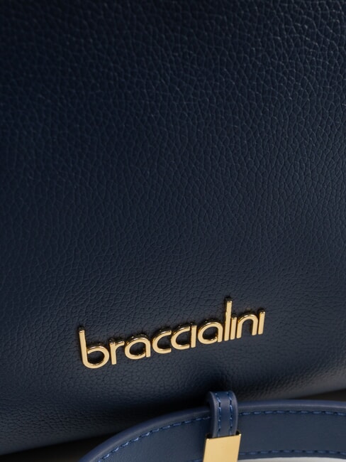 GRETA Umhängetasche aus Leder mit Schultergurt Blau - Damentaschen