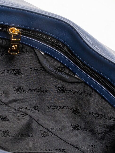 GRETA Lederhandtasche mit Schultergurt Blau - Damentaschen