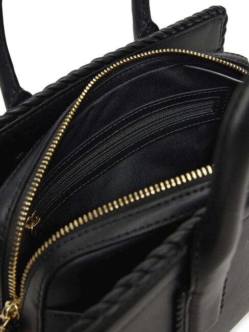 LAILA Lederhandtasche mit Schulterriemen Schwarz - Damentaschen