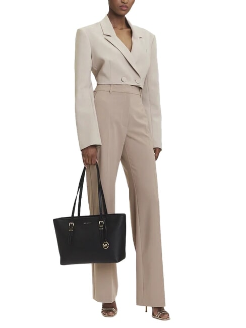 QUINN Mittelgro&szlig;e Einkaufstasche aus Leder Schwarz - Damentaschen