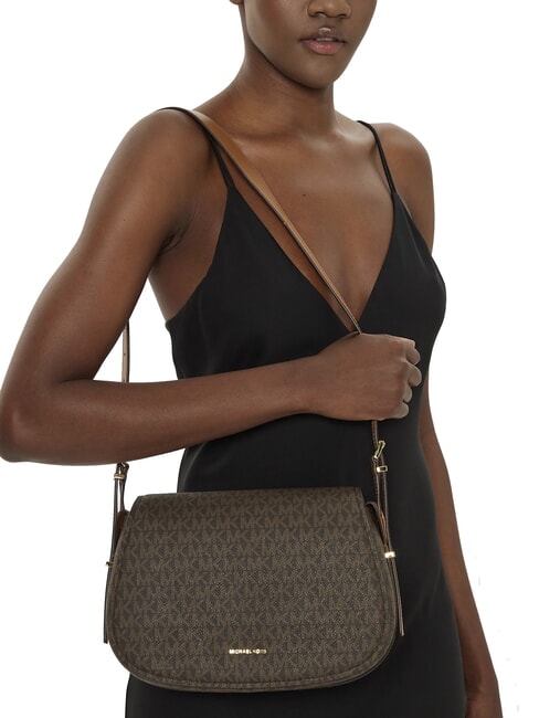 LYDIA Schultertasche mit Klappe Brn/Eichel - Damentaschen