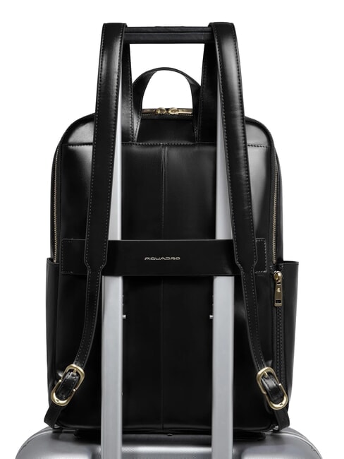 BLUE SQUARE  14-Zoll-Laptop-Rucksack aus Leder Schwarz - PC-Rucksäcke