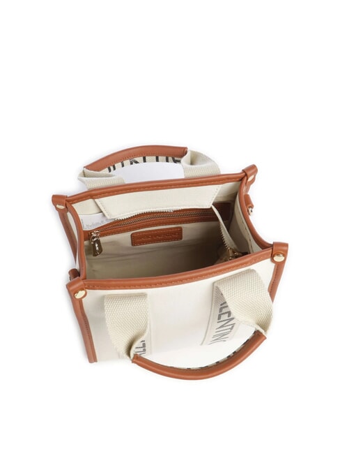 CANDLE Kleine Handtasche aus Segeltuch Natur/Leder - Damentaschen