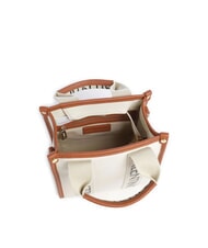 MARIO VALENTINO CANDLE Kleine Handtasche aus Segeltuch Natur/Leder - Damentaschen - 4