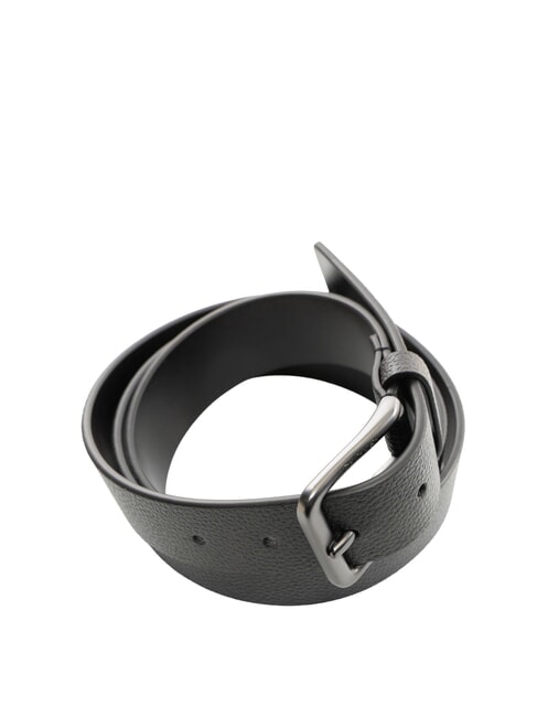 CASUAL PIN BUCKLE Ledergürtel Schwarz / mattes Anthrazit - Gürtel