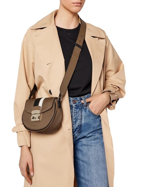 METROPOLIS Mini-Schultertasche Schlamm+Schwarz+Talk h - Damentaschen