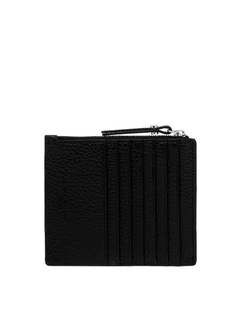 GRAIN Flache Lederbrieftasche mit Reißverschluss Schwarz - Brieftaschen Damen