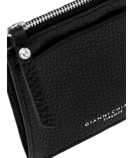 GIANNI CHIARINI GRAIN Flache Lederbrieftasche mit Reißverschluss Schwarz - Brieftaschen Damen - 4
