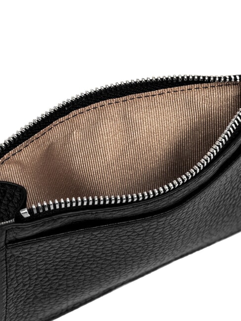 GRAIN Flache Lederbrieftasche mit Reißverschluss Schwarz - Brieftaschen Damen