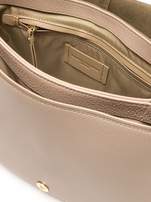 HELENA ROUND Kleine Umhängetasche aus Leder rosa Salz - Damentaschen