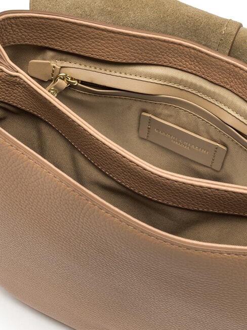 HELENA ROUND Kleine Umhängetasche aus Leder Ton - Damentaschen