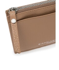 GIANNI CHIARINI GRAIN Flache Lederbrieftasche mit Reißverschluss Ton - Brieftaschen Damen - 4