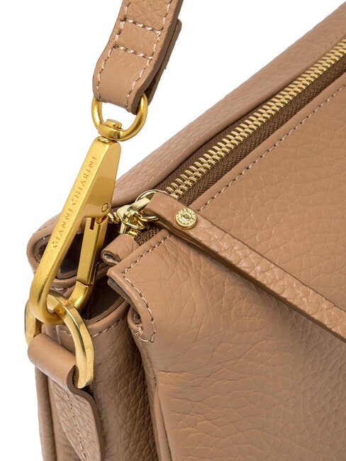 BROOKE Schultertasche aus gehämmertem Leder Ton - Damentaschen